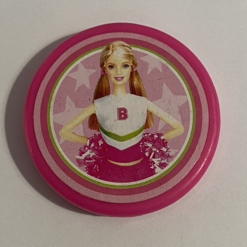 Mattel Barbie Pink Compact Mirror w/ Comb Cheerleader Kids Toy